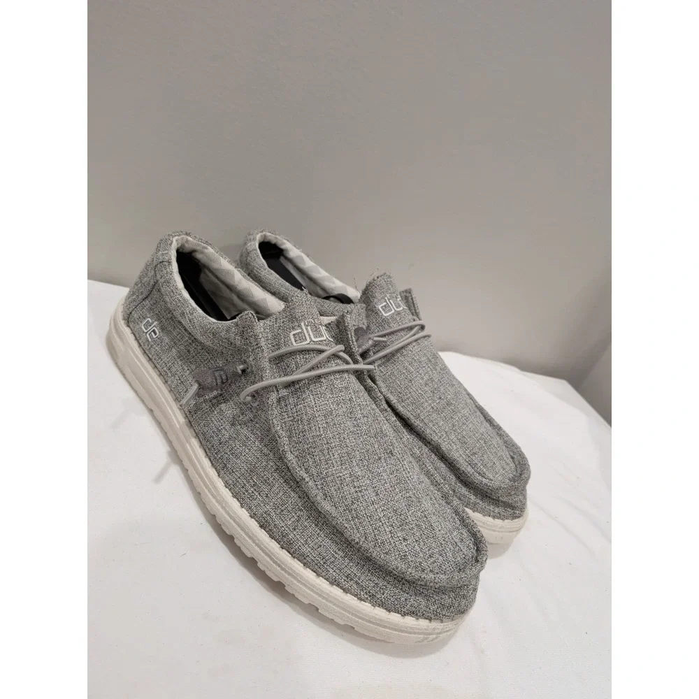 Hey Dude Wally Linen Iron Loafers Shoe Men's Sizes US 9